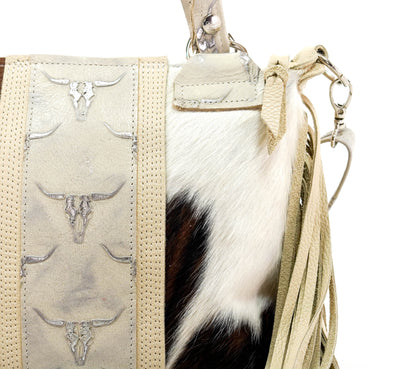 Fancy Annie - Tricolor w/ Ghost Skulls-Fancy Annie-Western-Cowhide-Bags-Handmade-Products-Gifts-Dancing Cactus Designs