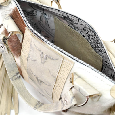 Fancy Annie - Tricolor w/ Ghost Skulls-Fancy Annie-Western-Cowhide-Bags-Handmade-Products-Gifts-Dancing Cactus Designs