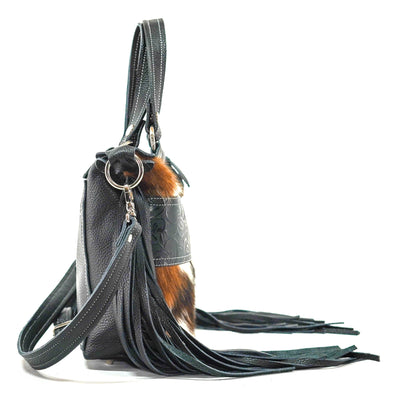 Fancy Annie - Tricolor w/ Onyx Roses-Fancy Annie-Western-Cowhide-Bags-Handmade-Products-Gifts-Dancing Cactus Designs