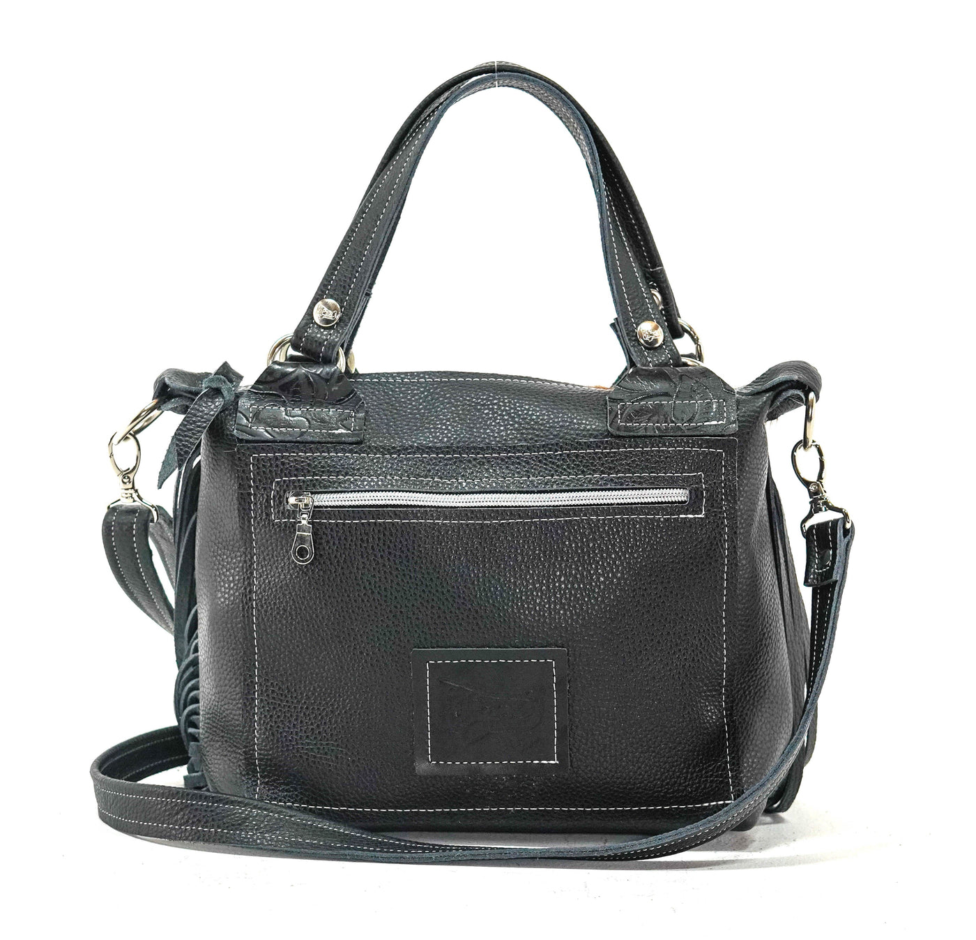 Fancy Annie - Tricolor w/ Onyx Roses-Fancy Annie-Western-Cowhide-Bags-Handmade-Products-Gifts-Dancing Cactus Designs