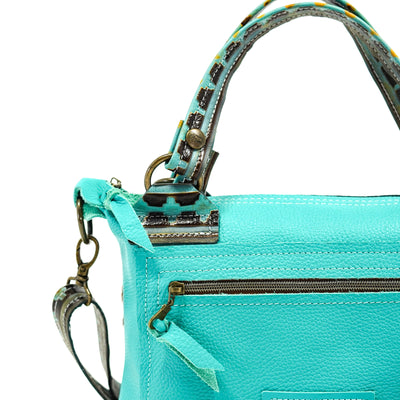 Fancy Annie - Tricolor w/ Turquoise Navajo-Fancy Annie-Western-Cowhide-Bags-Handmade-Products-Gifts-Dancing Cactus Designs