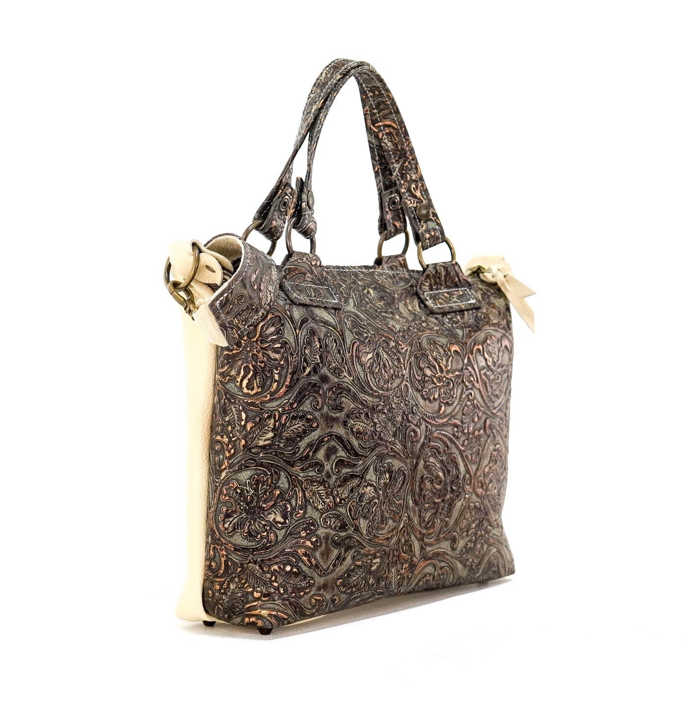 Fancy Oakley - All Embossed w/ Gilded Tool-Fancy Oakley-Western-Cowhide-Bags-Handmade-Products-Gifts-Dancing Cactus Designs