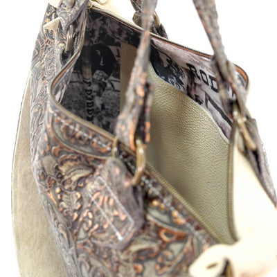Fancy Oakley - All Embossed w/ Gilded Tool-Fancy Oakley-Western-Cowhide-Bags-Handmade-Products-Gifts-Dancing Cactus Designs