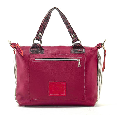 Fancy Oakley - Black & White w/ Burgundy Dallas Tool-Fancy Oakley-Western-Cowhide-Bags-Handmade-Products-Gifts-Dancing Cactus Designs