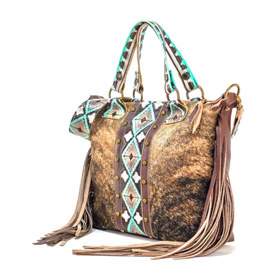 Fancy Oakley - Brindle w/ Cocoa Navajo-Fancy Oakley-Western-Cowhide-Bags-Handmade-Products-Gifts-Dancing Cactus Designs