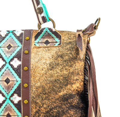 Fancy Oakley - Brindle w/ Cocoa Navajo-Fancy Oakley-Western-Cowhide-Bags-Handmade-Products-Gifts-Dancing Cactus Designs