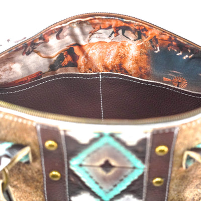 Fancy Oakley - Brindle w/ Cocoa Navajo-Fancy Oakley-Western-Cowhide-Bags-Handmade-Products-Gifts-Dancing Cactus Designs
