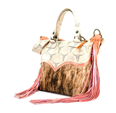 Fancy Oakley - Brindle w/ Ghost Skulls-Fancy Oakley-Western-Cowhide-Bags-Handmade-Products-Gifts-Dancing Cactus Designs