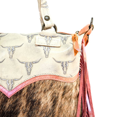 Fancy Oakley - Brindle w/ Ghost Skulls-Fancy Oakley-Western-Cowhide-Bags-Handmade-Products-Gifts-Dancing Cactus Designs