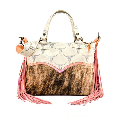 Fancy Oakley - Brindle w/ Ghost Skulls-Fancy Oakley-Western-Cowhide-Bags-Handmade-Products-Gifts-Dancing Cactus Designs
