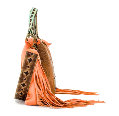 Fancy Oakley - Brindle w/ Turquoise Navajo-Fancy Oakley-Western-Cowhide-Bags-Handmade-Products-Gifts-Dancing Cactus Designs
