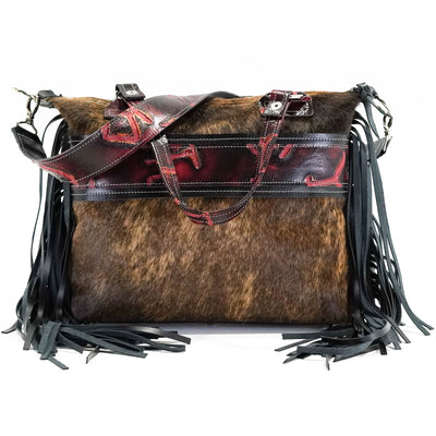 Fancy Oakley - Dark Brindle w/ Burgundy Brands-Fancy Oakley-Western-Cowhide-Bags-Handmade-Products-Gifts-Dancing Cactus Designs