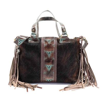 Fancy Oakley - Dark Brindle w/ Mint Chocolate Skulls-Fancy Oakley-Western-Cowhide-Bags-Handmade-Products-Gifts-Dancing Cactus Designs