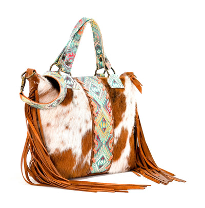 Fancy Oakley - Tricolor w/ Rainbow Aztec-Fancy Oakley-Western-Cowhide-Bags-Handmade-Products-Gifts-Dancing Cactus Designs