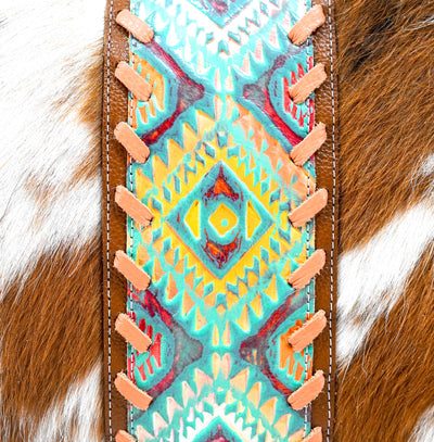 Fancy Oakley - Tricolor w/ Rainbow Aztec-Fancy Oakley-Western-Cowhide-Bags-Handmade-Products-Gifts-Dancing Cactus Designs