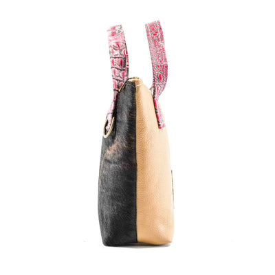 Feed Bag - Brindle w/ Barbie Croc-Feed Bag-Western-Cowhide-Bags-Handmade-Products-Gifts-Dancing Cactus Designs