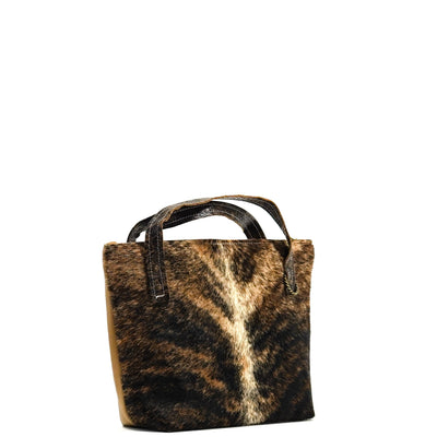 Feed Bag - Centered Brindle w/ No Embossed-Feed Bag-Western-Cowhide-Bags-Handmade-Products-Gifts-Dancing Cactus Designs