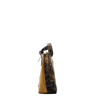 Feed Bag - Centered Brindle w/ No Embossed-Feed Bag-Western-Cowhide-Bags-Handmade-Products-Gifts-Dancing Cactus Designs