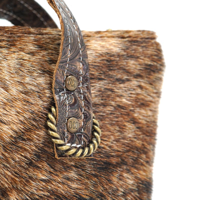 Feed Bag - Centered Brindle w/ No Embossed-Feed Bag-Western-Cowhide-Bags-Handmade-Products-Gifts-Dancing Cactus Designs