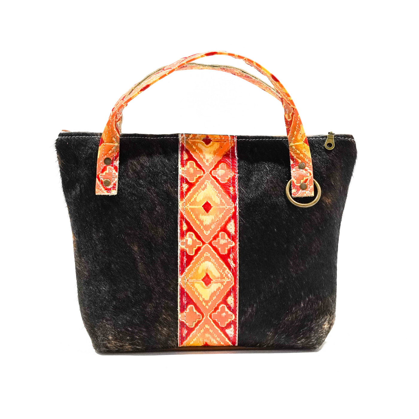 Feed Bag - Dark Brindle w/ Great Plains Navajo-Feed Bag-Western-Cowhide-Bags-Handmade-Products-Gifts-Dancing Cactus Designs