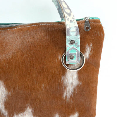 Feed Bag - Longhorn w/ Royston Aztec-Feed Bag-Western-Cowhide-Bags-Handmade-Products-Gifts-Dancing Cactus Designs