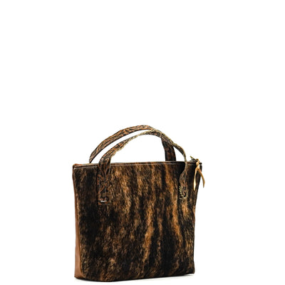 Feed Bag - Two-Tone Brindle w/ No Embossed-Feed Bag-Western-Cowhide-Bags-Handmade-Products-Gifts-Dancing Cactus Designs