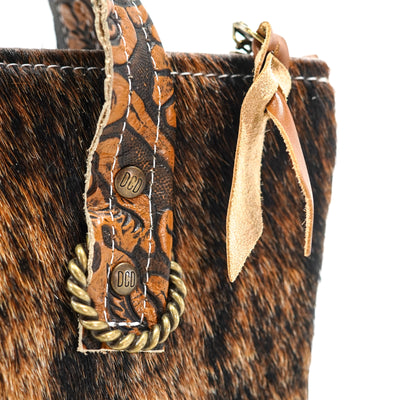 Feed Bag - Two-Tone Brindle w/ No Embossed-Feed Bag-Western-Cowhide-Bags-Handmade-Products-Gifts-Dancing Cactus Designs