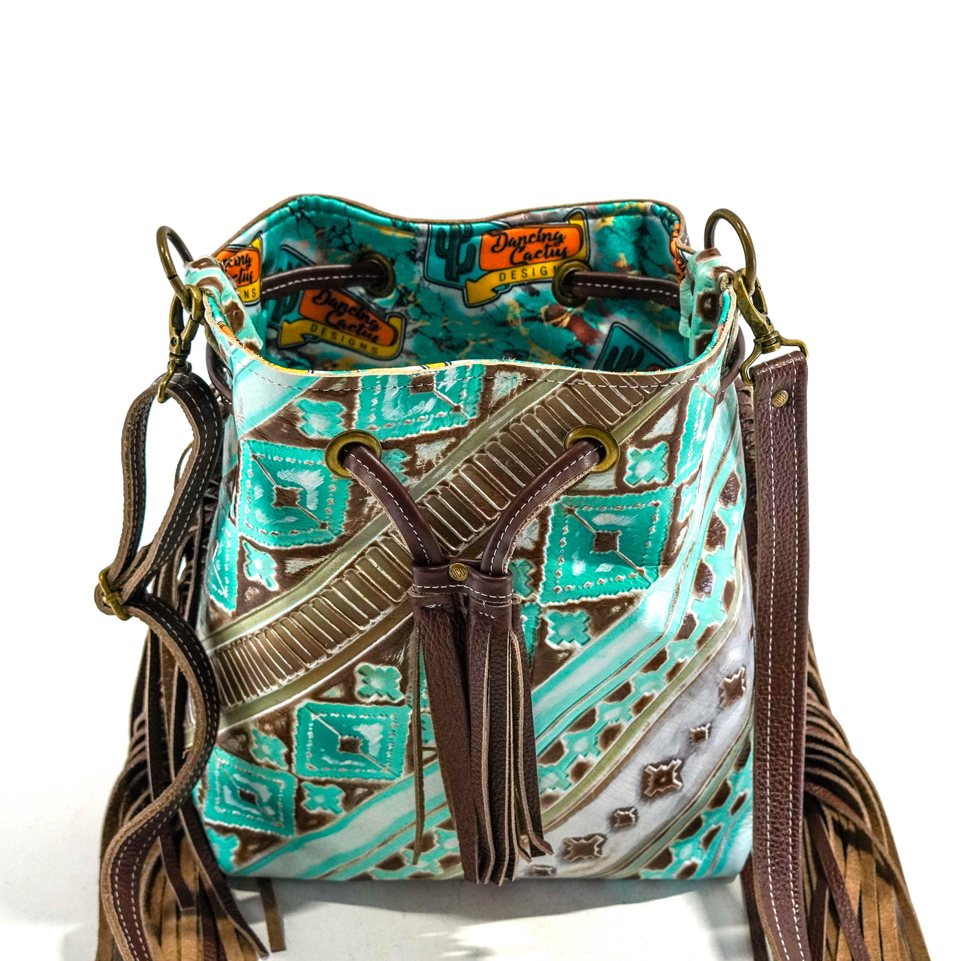 Gabby - All Embossed w/ Bora Bora Navajo-Gabby-Western-Cowhide-Bags-Handmade-Products-Gifts-Dancing Cactus Designs