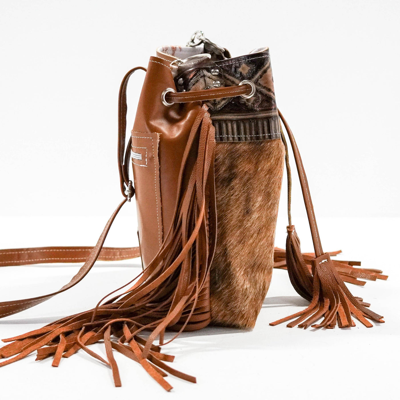 Gabby - Brindle w/ Cowboy Navajo-Gabby-Western-Cowhide-Bags-Handmade-Products-Gifts-Dancing Cactus Designs