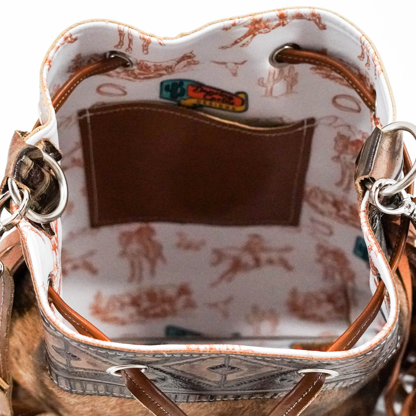 Gabby - Brindle w/ Cowboy Navajo-Gabby-Western-Cowhide-Bags-Handmade-Products-Gifts-Dancing Cactus Designs
