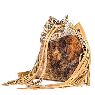 Gabby - Brindle w/ Ivory & Brown Dallas Tool-Gabby-Western-Cowhide-Bags-Handmade-Products-Gifts-Dancing Cactus Designs
