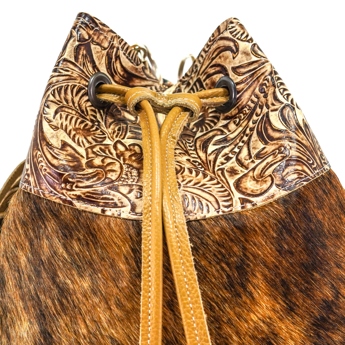 Gabby - Brindle w/ Ivory & Brown Dallas Tool-Gabby-Western-Cowhide-Bags-Handmade-Products-Gifts-Dancing Cactus Designs