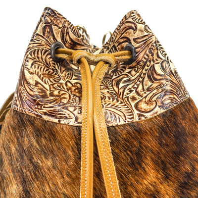 Gabby - Brindle w/ Ivory & Brown Dallas Tool-Gabby-Western-Cowhide-Bags-Handmade-Products-Gifts-Dancing Cactus Designs