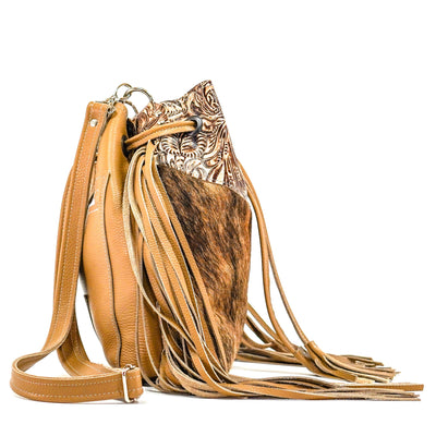 Gabby - Brindle w/ Ivory & Brown Dallas Tool-Gabby-Western-Cowhide-Bags-Handmade-Products-Gifts-Dancing Cactus Designs