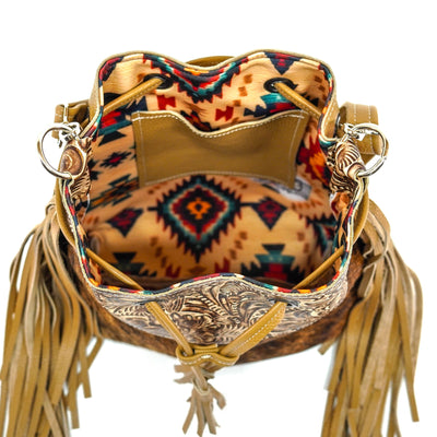 Gabby - Brindle w/ Ivory & Brown Dallas Tool-Gabby-Western-Cowhide-Bags-Handmade-Products-Gifts-Dancing Cactus Designs