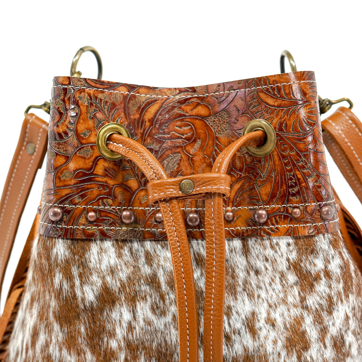 Gabby - Longhorn w/ Brandy Tool-Gabby-Western-Cowhide-Bags-Handmade-Products-Gifts-Dancing Cactus Designs