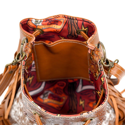 Gabby - Longhorn w/ Brandy Tool-Gabby-Western-Cowhide-Bags-Handmade-Products-Gifts-Dancing Cactus Designs