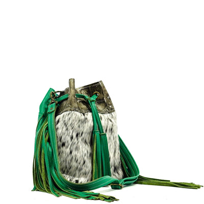 Gabby - Peppered Salt w/ Antique Jumbo Croc-Gabby-Western-Cowhide-Bags-Handmade-Products-Gifts-Dancing Cactus Designs