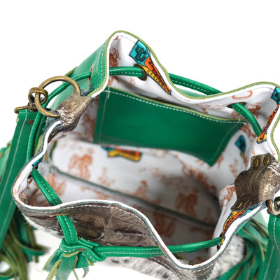 Gabby - Peppered Salt w/ Antique Jumbo Croc-Gabby-Western-Cowhide-Bags-Handmade-Products-Gifts-Dancing Cactus Designs