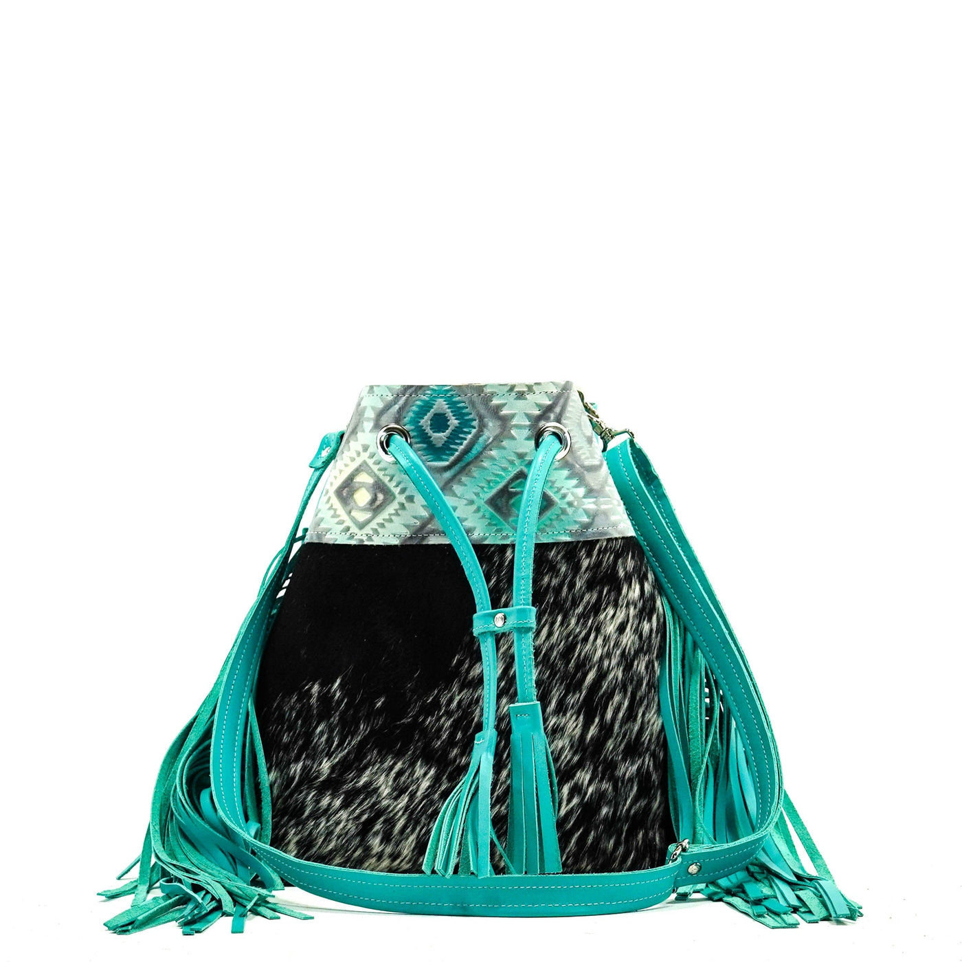 Gabby - Salted Pepper w/ Royston Navajo-Gabby-Western-Cowhide-Bags-Handmade-Products-Gifts-Dancing Cactus Designs