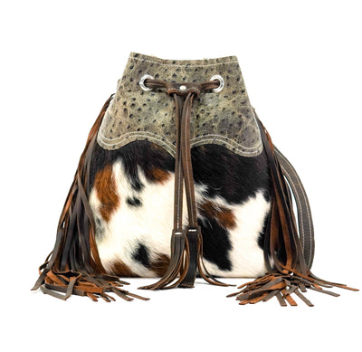 Gabby - Tricolor w/ Basil Ostrich-Gabby-Western-Cowhide-Bags-Handmade-Products-Gifts-Dancing Cactus Designs