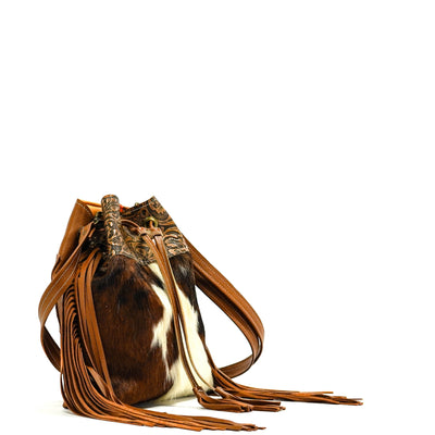 Gabby - Tricolor w/ Honey Tool-Gabby-Western-Cowhide-Bags-Handmade-Products-Gifts-Dancing Cactus Designs
