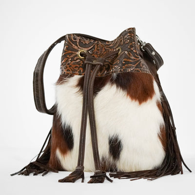 Gabby - Tricolor w/ Honey Tool-Gabby-Western-Cowhide-Bags-Handmade-Products-Gifts-Dancing Cactus Designs