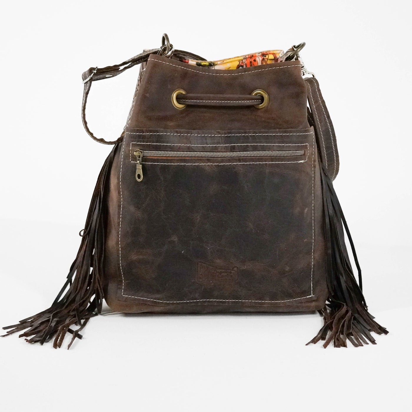 Gabby - Tricolor w/ Honey Tool-Gabby-Western-Cowhide-Bags-Handmade-Products-Gifts-Dancing Cactus Designs