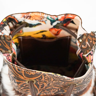 Gabby - Tricolor w/ Honey Tool-Gabby-Western-Cowhide-Bags-Handmade-Products-Gifts-Dancing Cactus Designs