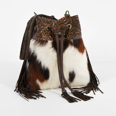 Gabby - Tricolor w/ Honey Tool-Gabby-Western-Cowhide-Bags-Handmade-Products-Gifts-Dancing Cactus Designs