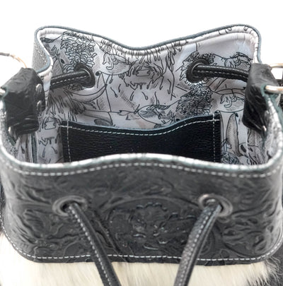 Gabby - Tricolor w/ Onyx Tool-Gabby-Western-Cowhide-Bags-Handmade-Products-Gifts-Dancing Cactus Designs