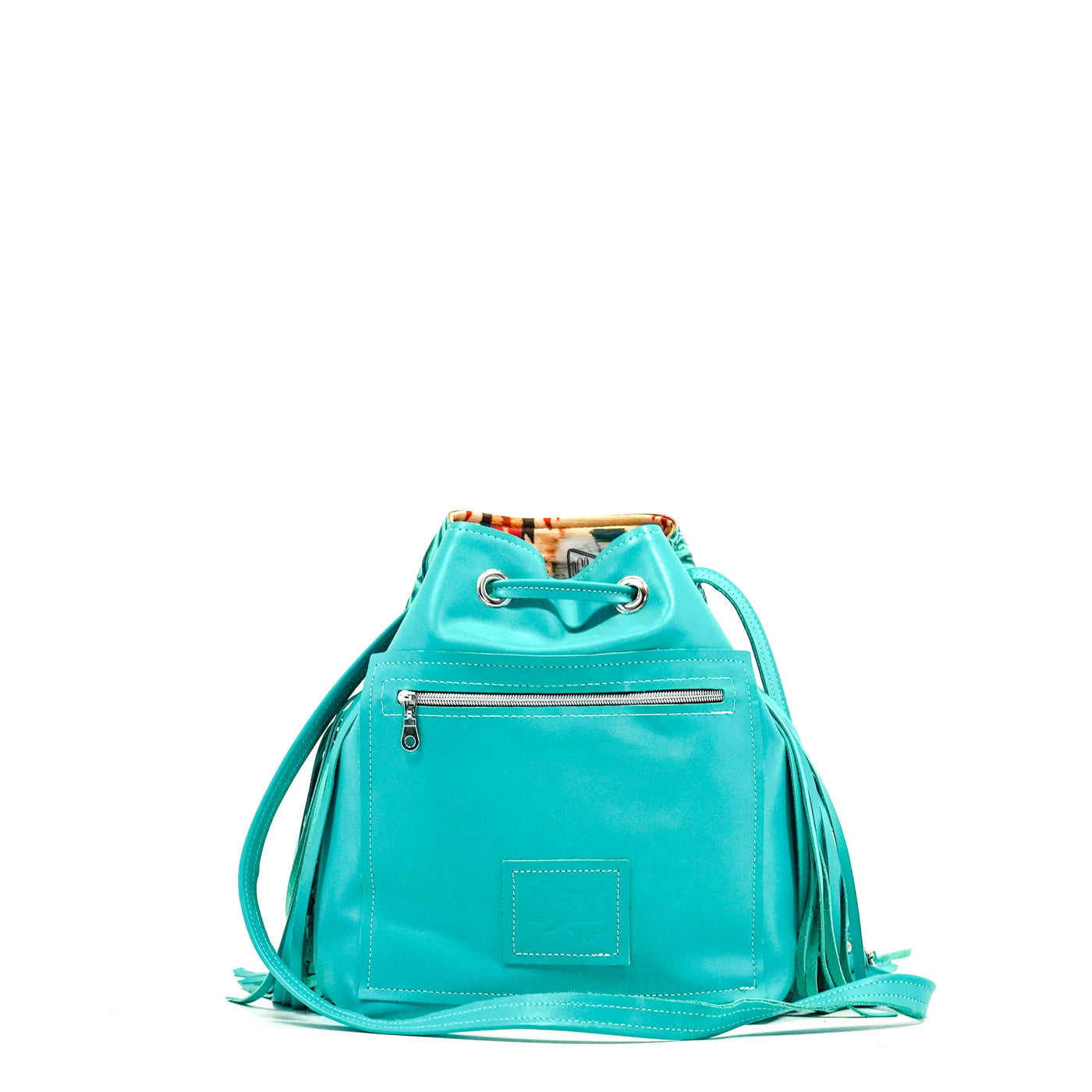 Gabby - Tricolor w/ Sea Glass Tool-Gabby-Western-Cowhide-Bags-Handmade-Products-Gifts-Dancing Cactus Designs