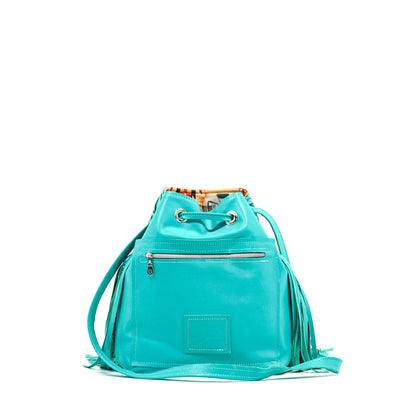 Gabby - Tricolor w/ Sea Glass Tool-Gabby-Western-Cowhide-Bags-Handmade-Products-Gifts-Dancing Cactus Designs