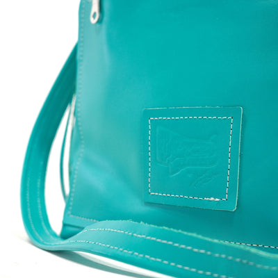 Gabby - Tricolor w/ Sea Glass Tool-Gabby-Western-Cowhide-Bags-Handmade-Products-Gifts-Dancing Cactus Designs